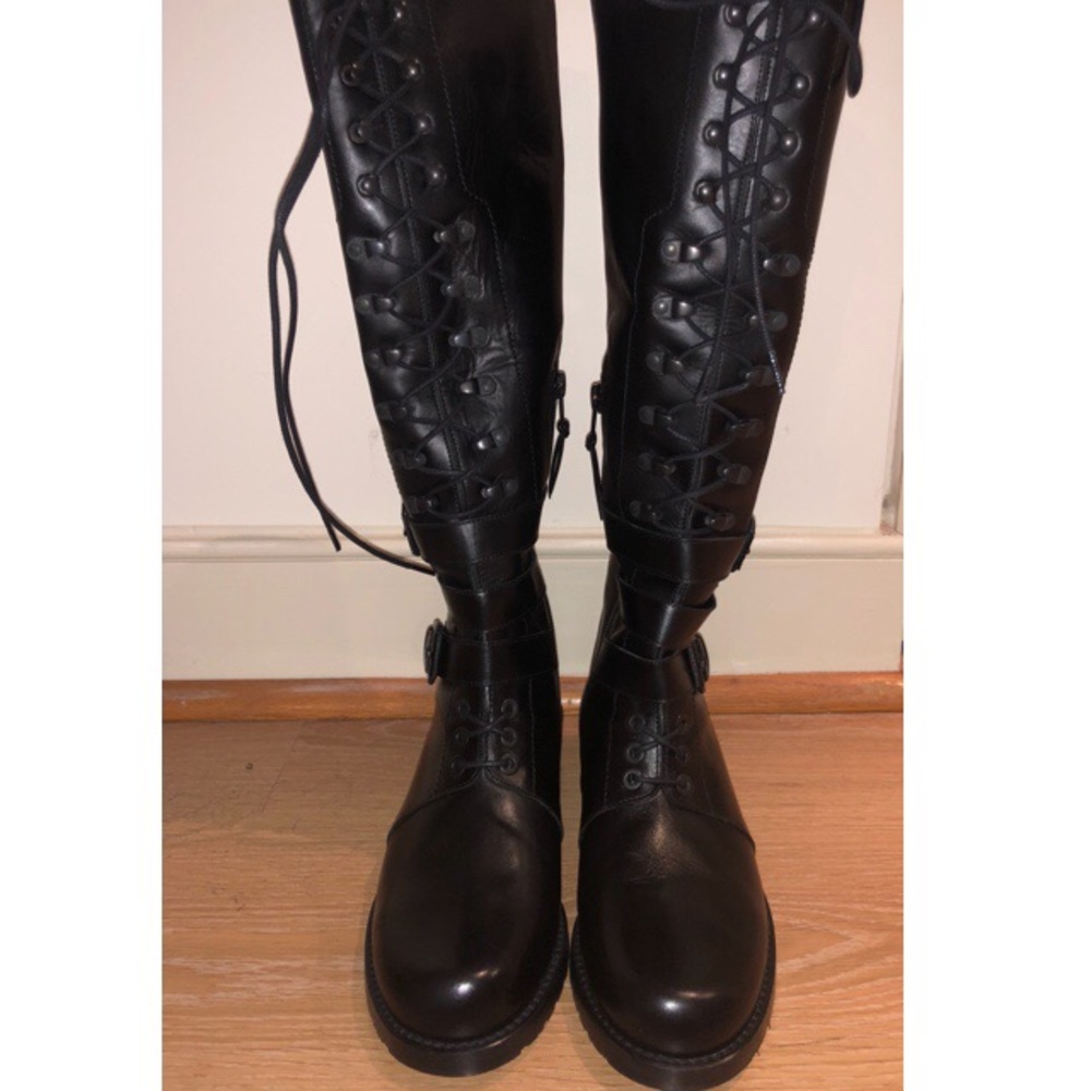 Stuart Weitzman high combat boots